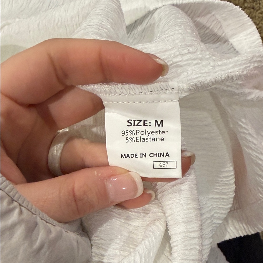 White One-Shoulder Ruffle Tank Top - Picture 2 of 2